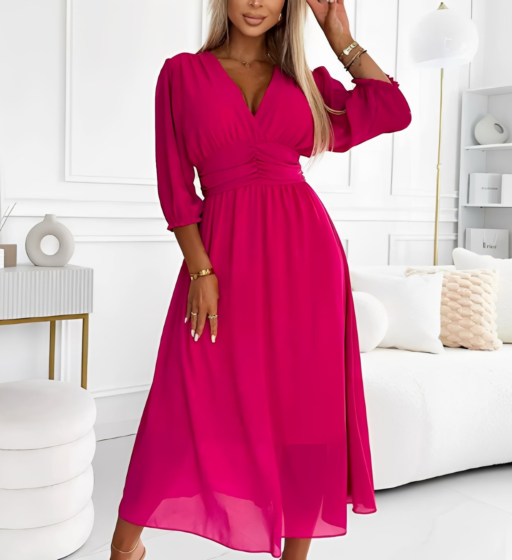 Rachel - Stilvolles Kleid mit Ellbogenärmeln für Damen