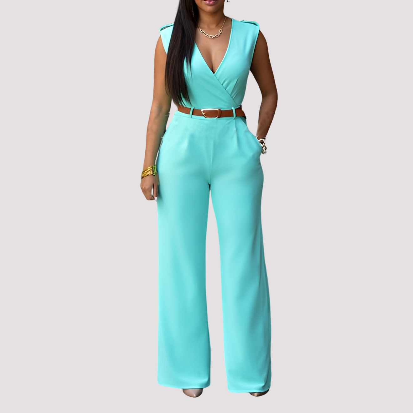 Esther - Schicker Jumpsuit mit Gürtel für Damen
