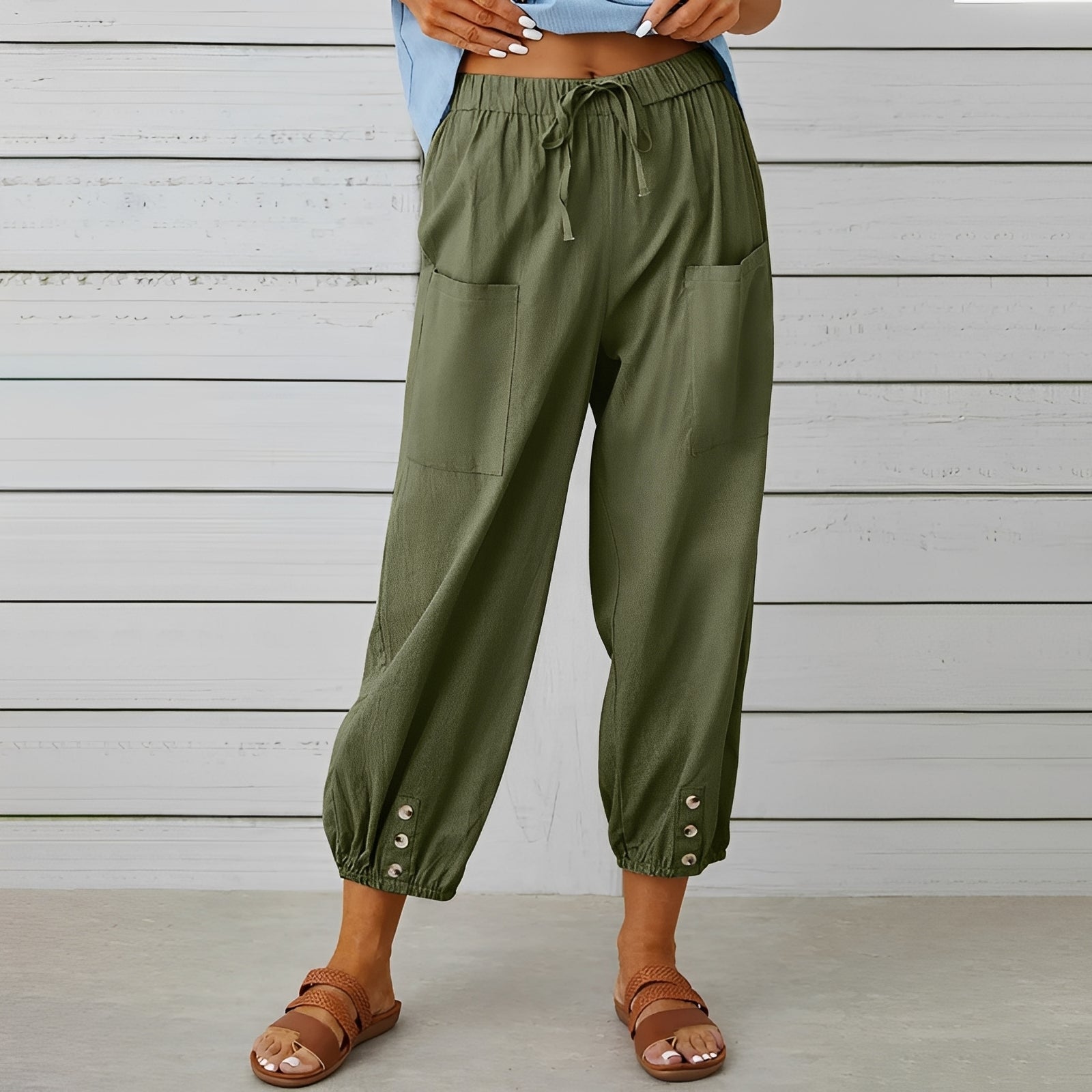 Christa - Weite, lässige und verkürzte Hose für Frauen