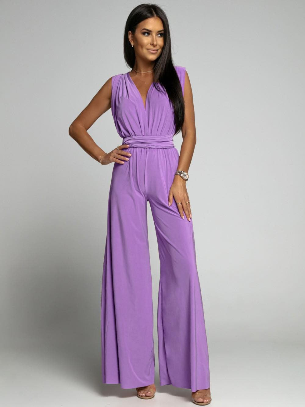 FlairFashion - Ärmelloser Jumpsuit mit schmeichelhaftem V-Ausschnitt