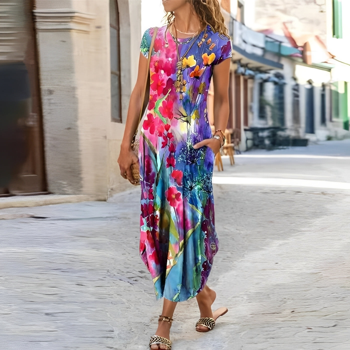 Hollie - Damen Abendkleid mit Blumenmuster