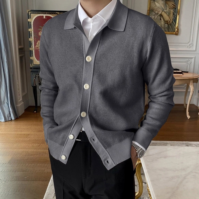 Andrew - Herren-Wollstrickjacke mit Knöpfen und lockerem Stil