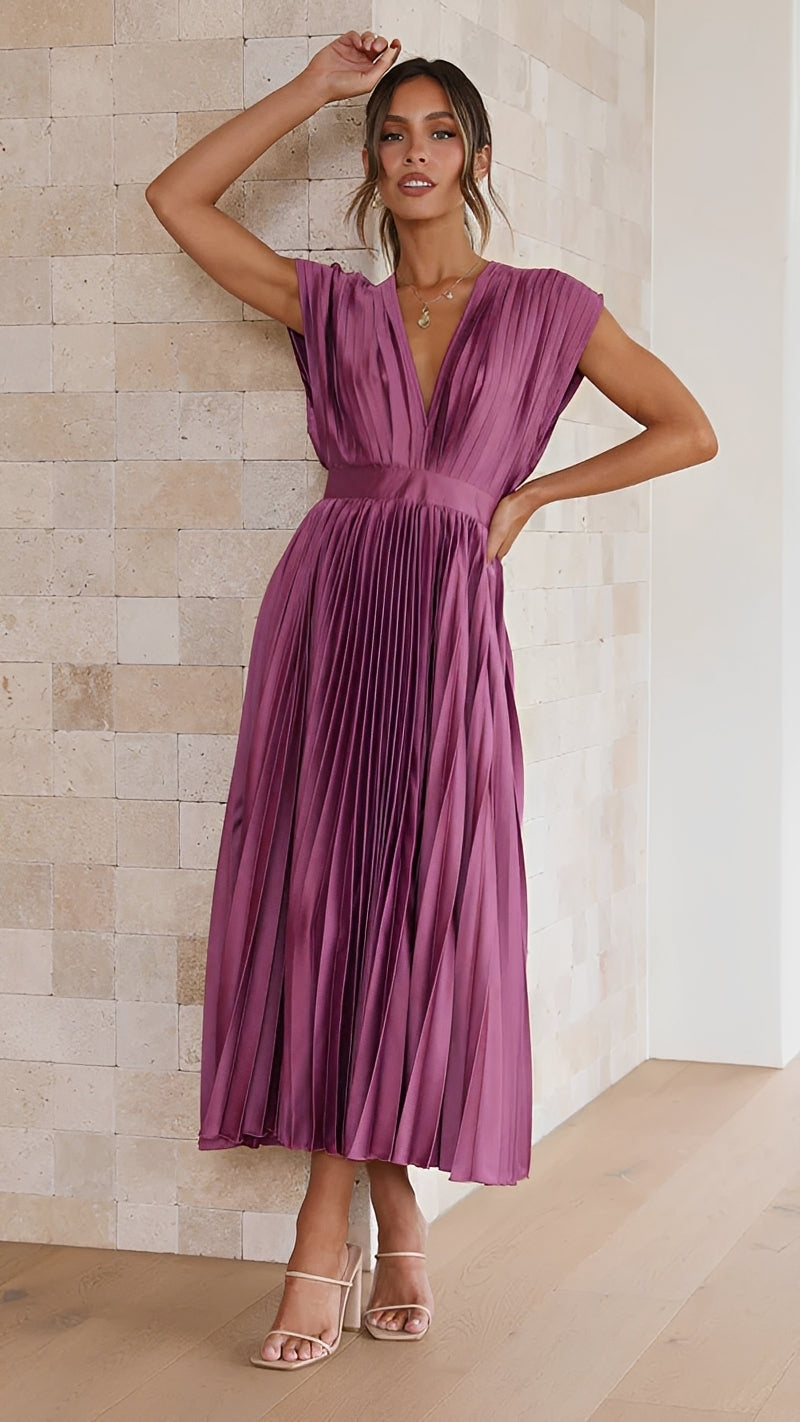 Alexia - Elegantes Midikleid für Damen mit V-Ausschnitt