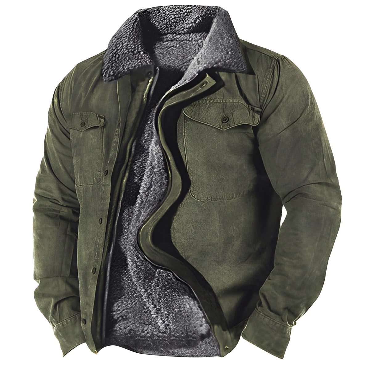 Hubert - Herrenjacke mit klassischem Stil und Sherpa-Futter