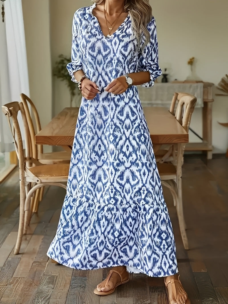 Alexia - Elegantes Maxikleid mit langen Ärmeln für Damen