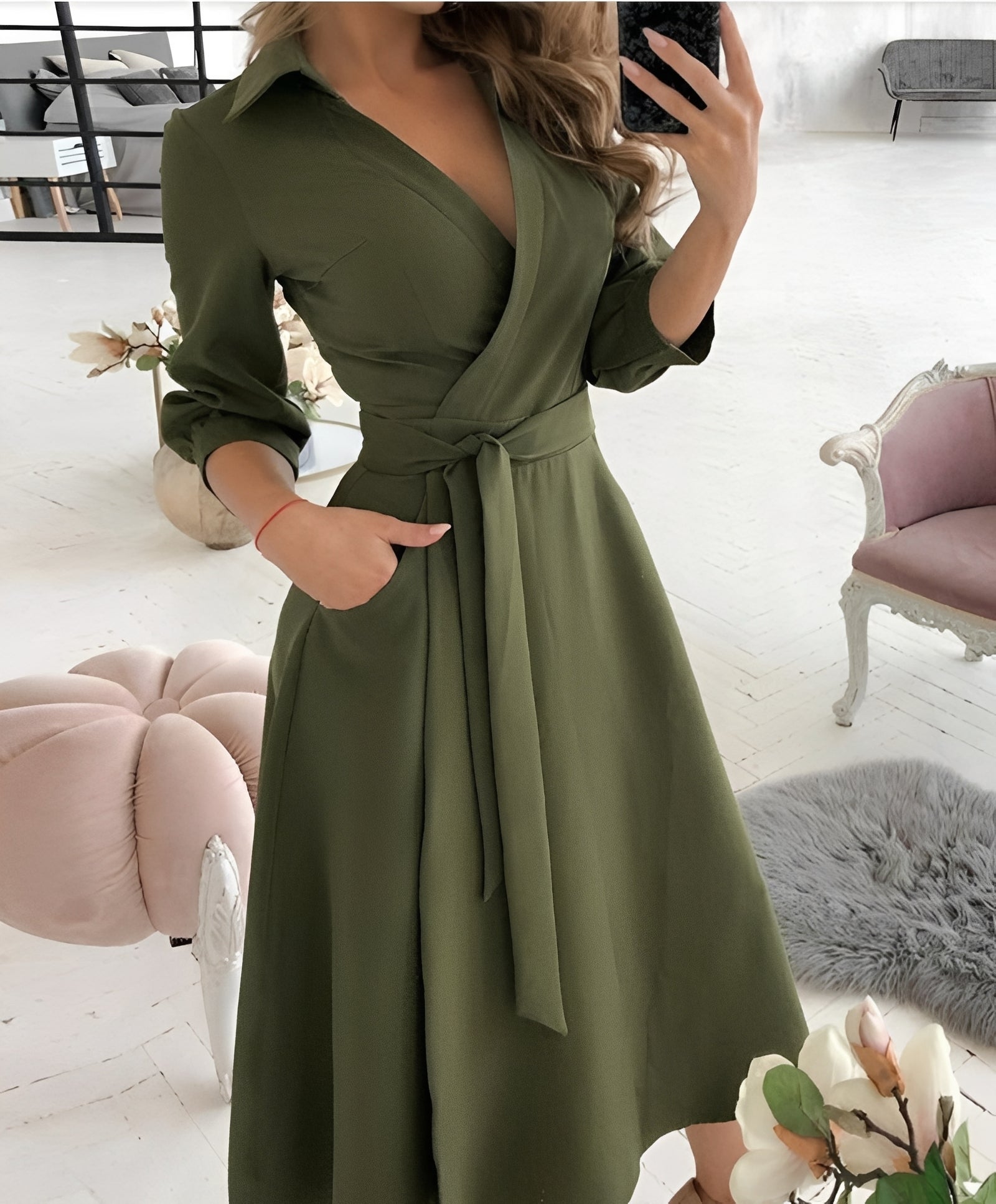 Rachael - Elegantes Damenkleid mit Gürtel