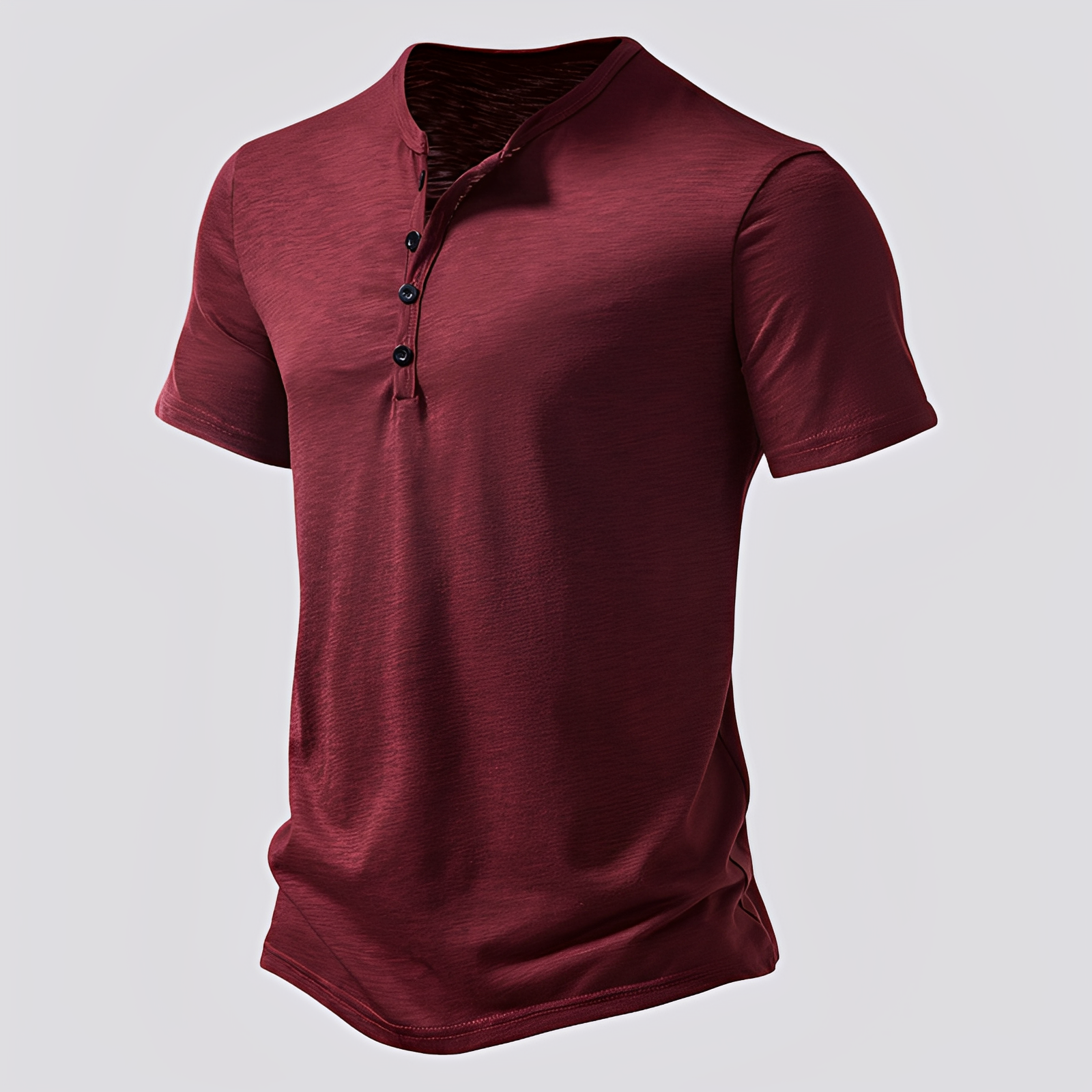 David - Herren-T-Shirt im komfortablen Design mit Knöpfen