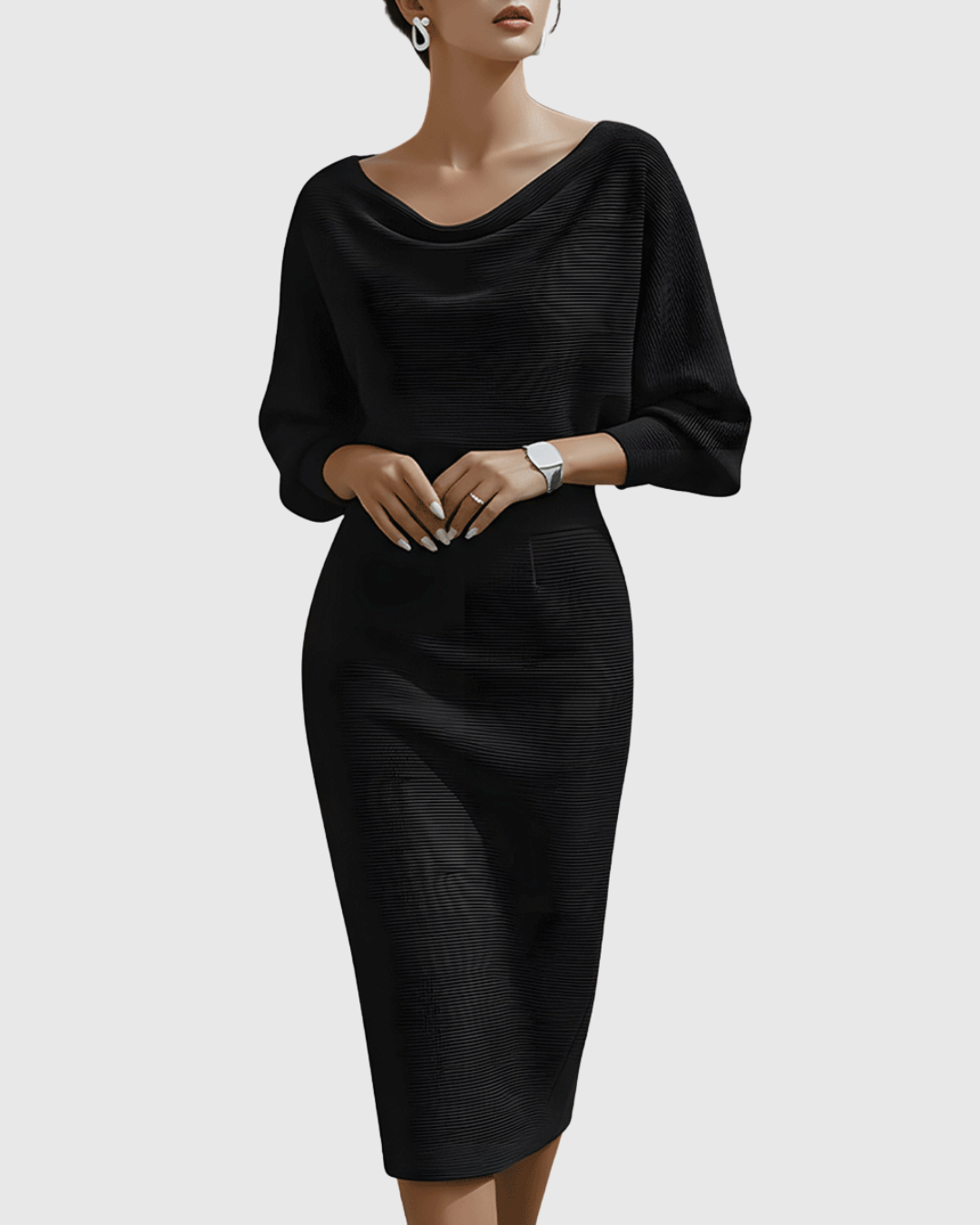 Danaya – Stilvolles Midikleid mit Drapierung