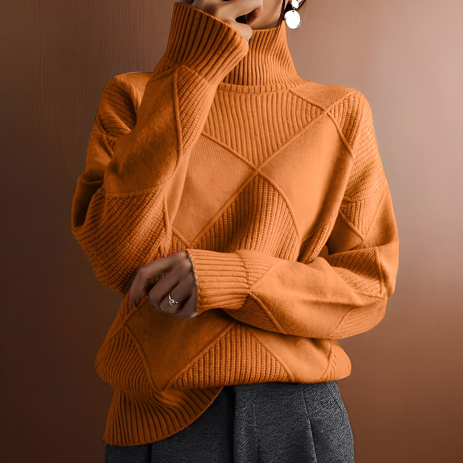 Mariette - Damen Oversize-Rollkragenpullover für den Winter