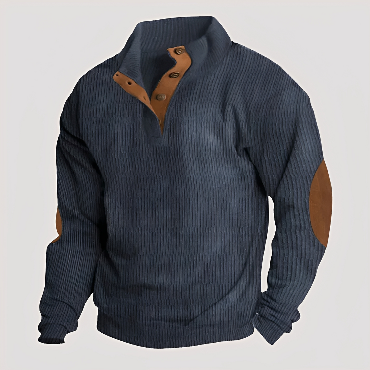 Rico - Robuster Pulli mit halber Knopfleiste