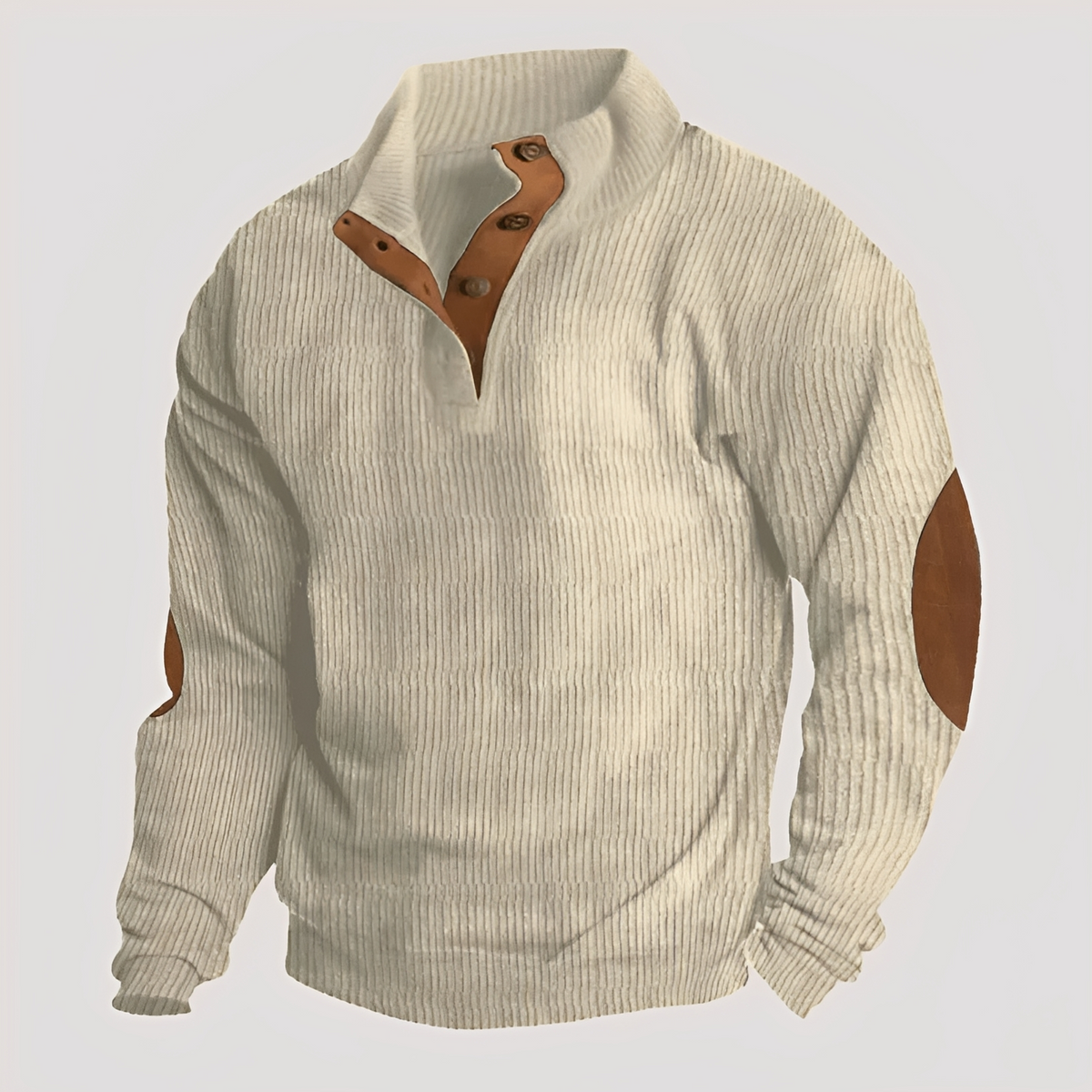Rico - Robuster Pulli mit halber Knopfleiste