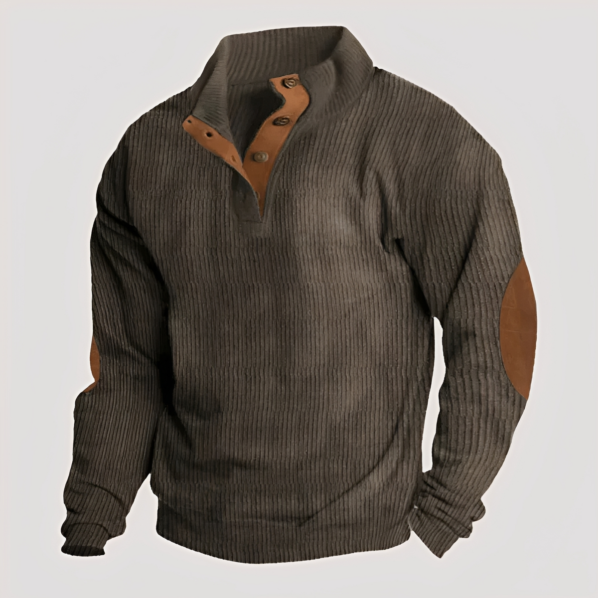 Rico - Robuster Pulli mit halber Knopfleiste