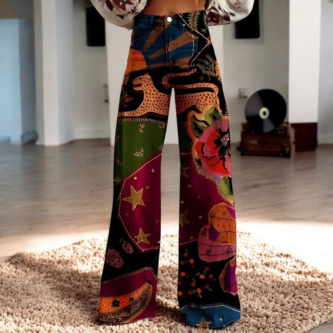 Hannah – Weite Hose mit Blumenmuster