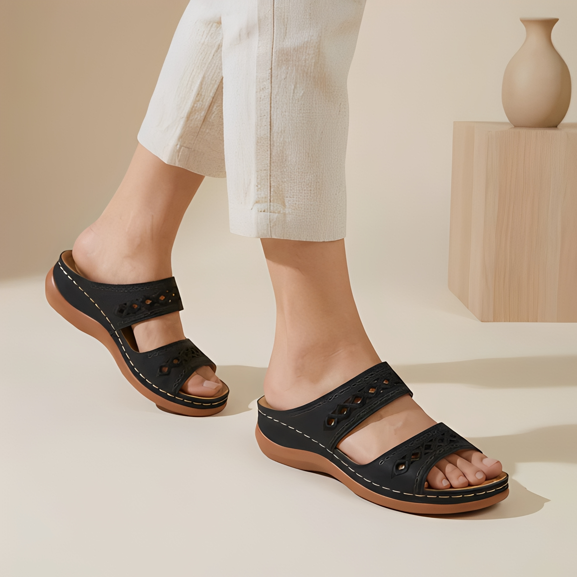 Aryan - Bequeme Sommer-Sandalen mit Riemen für Frauen