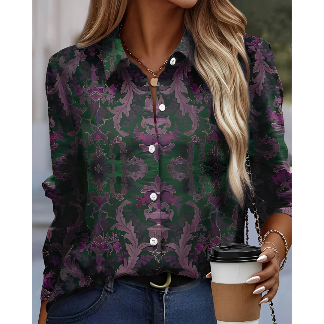Elvie – Bluse mit mutigem Muster