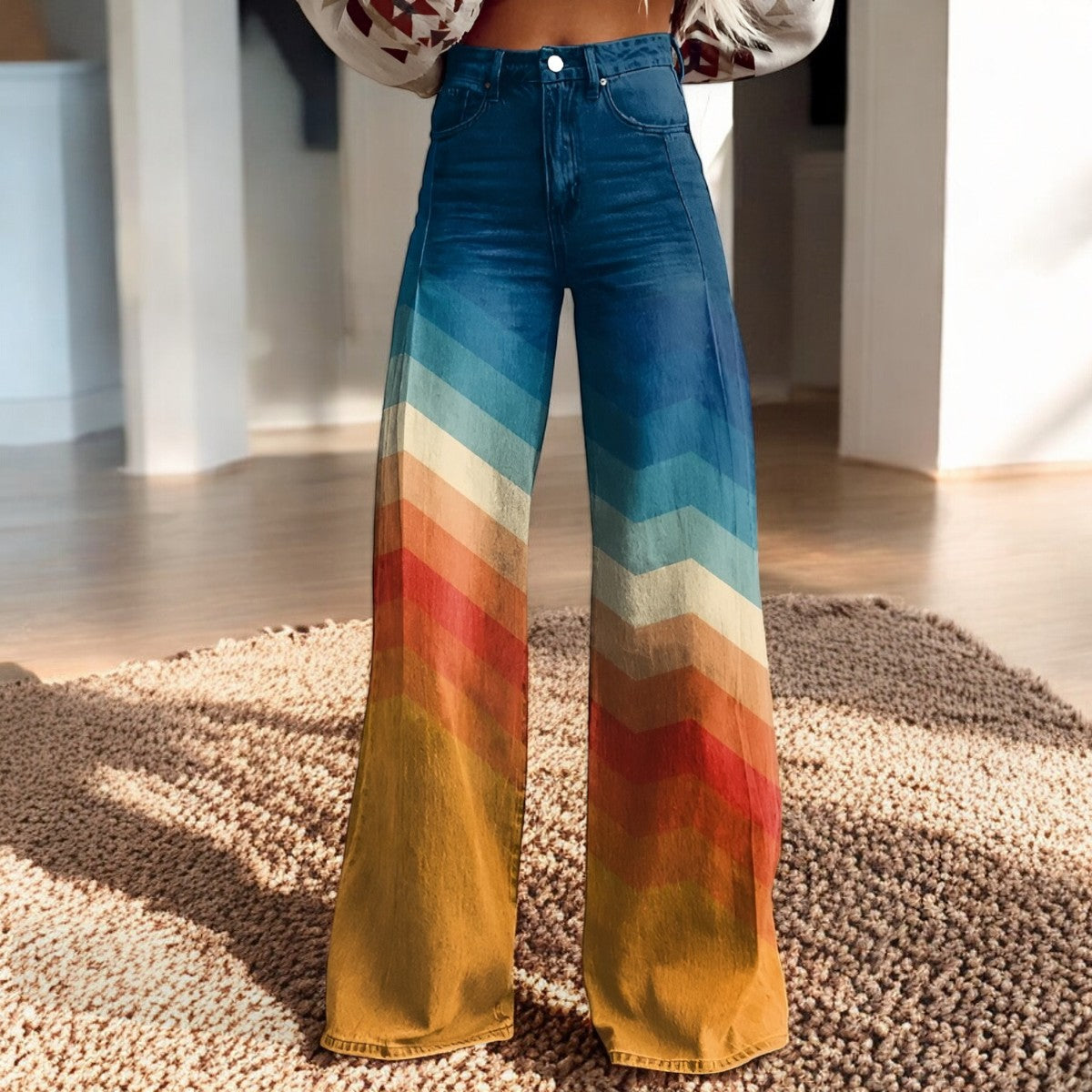 Hannah – Weite Hose mit Blumenmuster