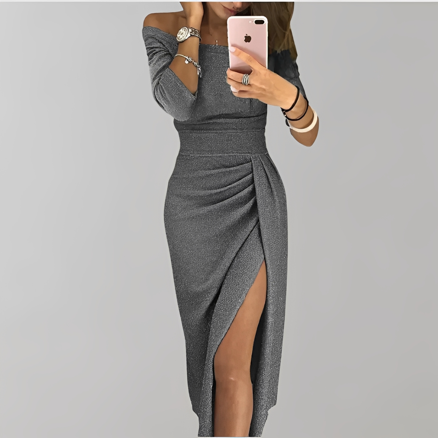 Aziza - Glamouröses Kleid mit stilvollem Schlitz für Damen