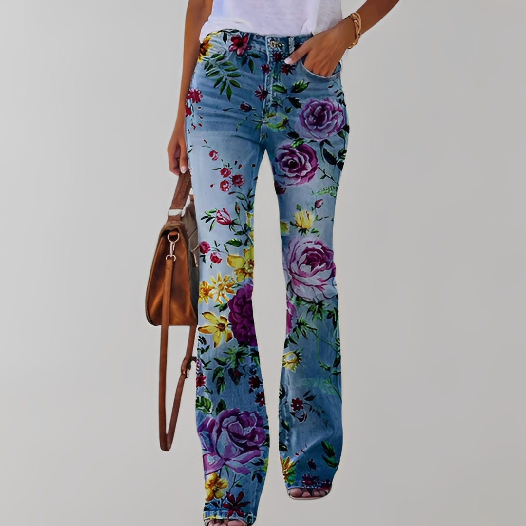 Dionella - Damenjeans mit Blumenmuster