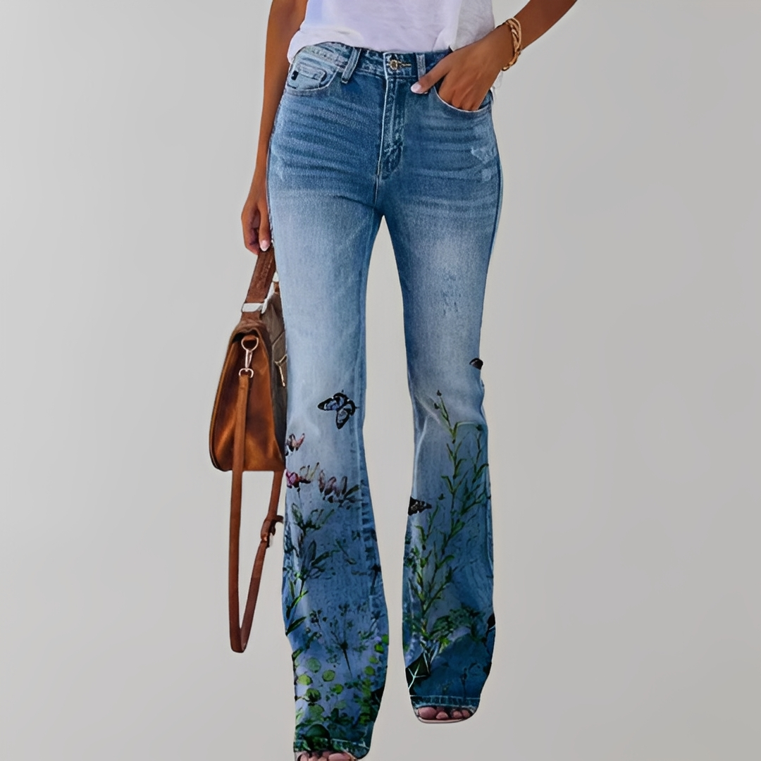 Dionella - Damenjeans mit Blumenmuster
