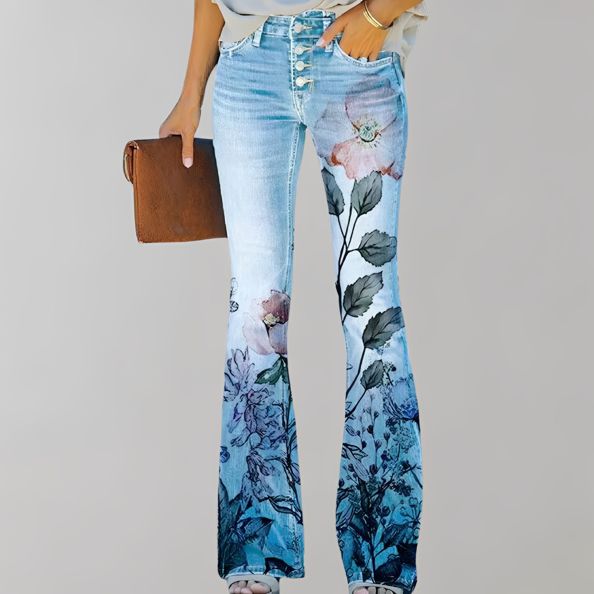 Dionella - Damenjeans mit Blumenmuster