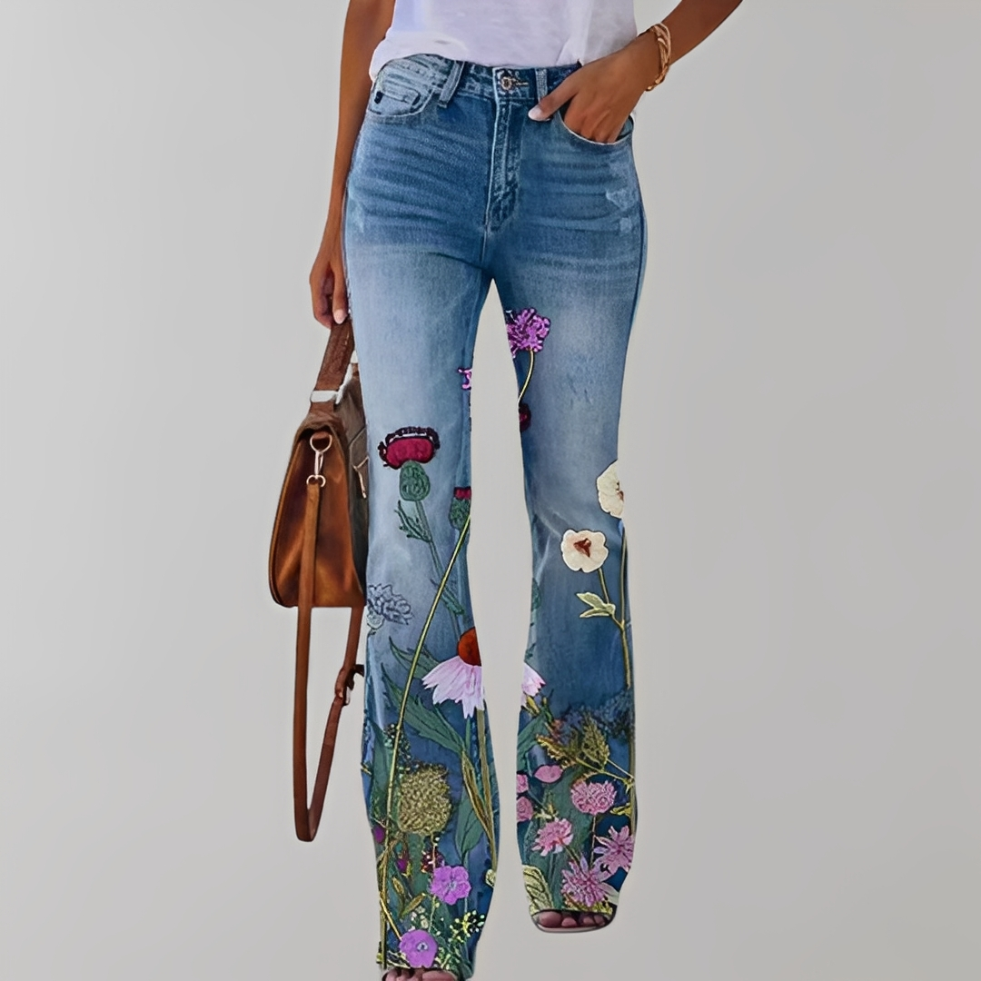 Dionella - Damenjeans mit Blumenmuster
