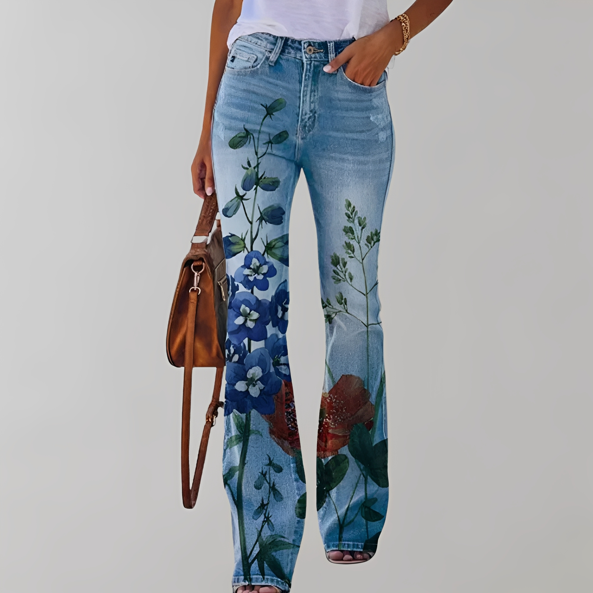 Dionella - Damenjeans mit Blumenmuster