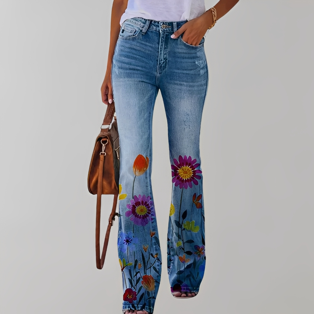 Dionella - Damenjeans mit Blumenmuster