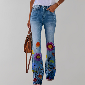 Dionella - Damenjeans mit Blumenmuster