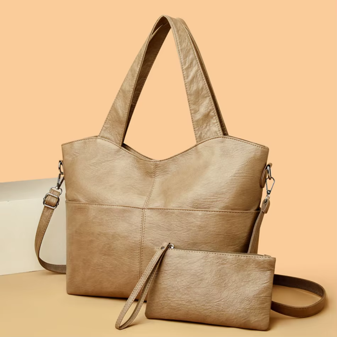 Gabbie – Stilvolle strukturierte Handtasche mit doppelt Tragriemen