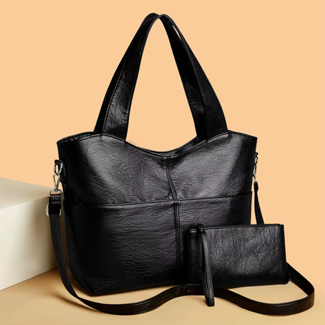 Gabbie – Stilvolle strukturierte Handtasche mit doppelt Tragriemen