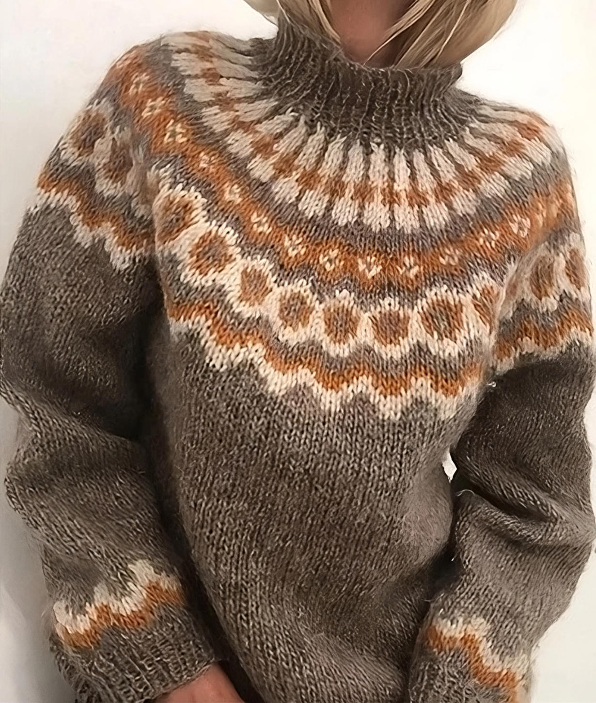 Oona – Islandpullover mit Rollkragen