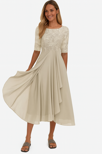 Ximena - Stilvolles knielanges Spitzenkleid für Damen