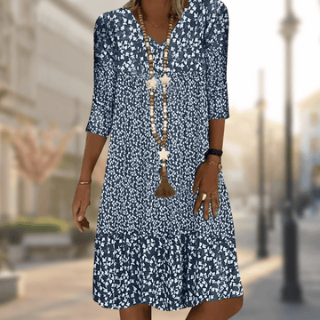 Amelie - Midi-Kleid mit V-Ausschnitt und Blumenprint