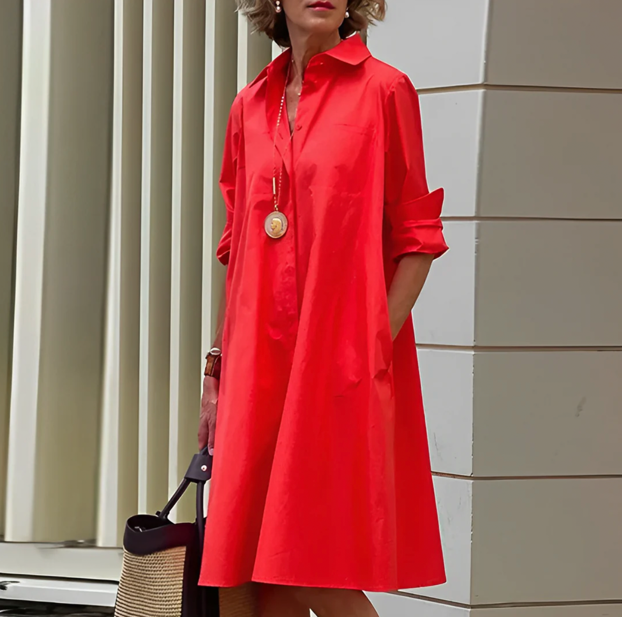 Alissa - Elegantes und bequemes Damen-Midikleid.
