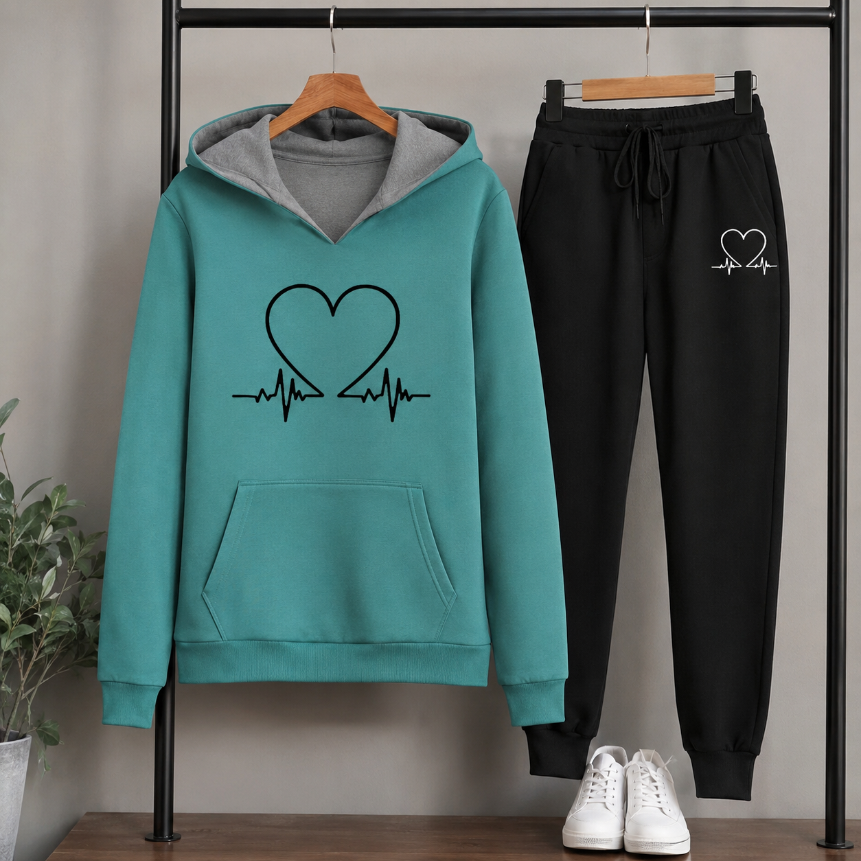 Adélien - Elegantes Set aus Kapuzenpullover und Hose für Damen