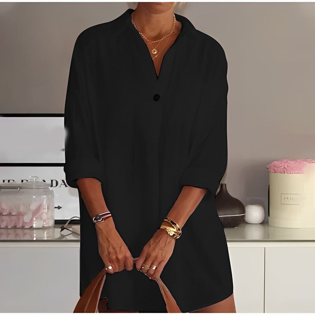 Weite Halbarm-Chemise Caterina