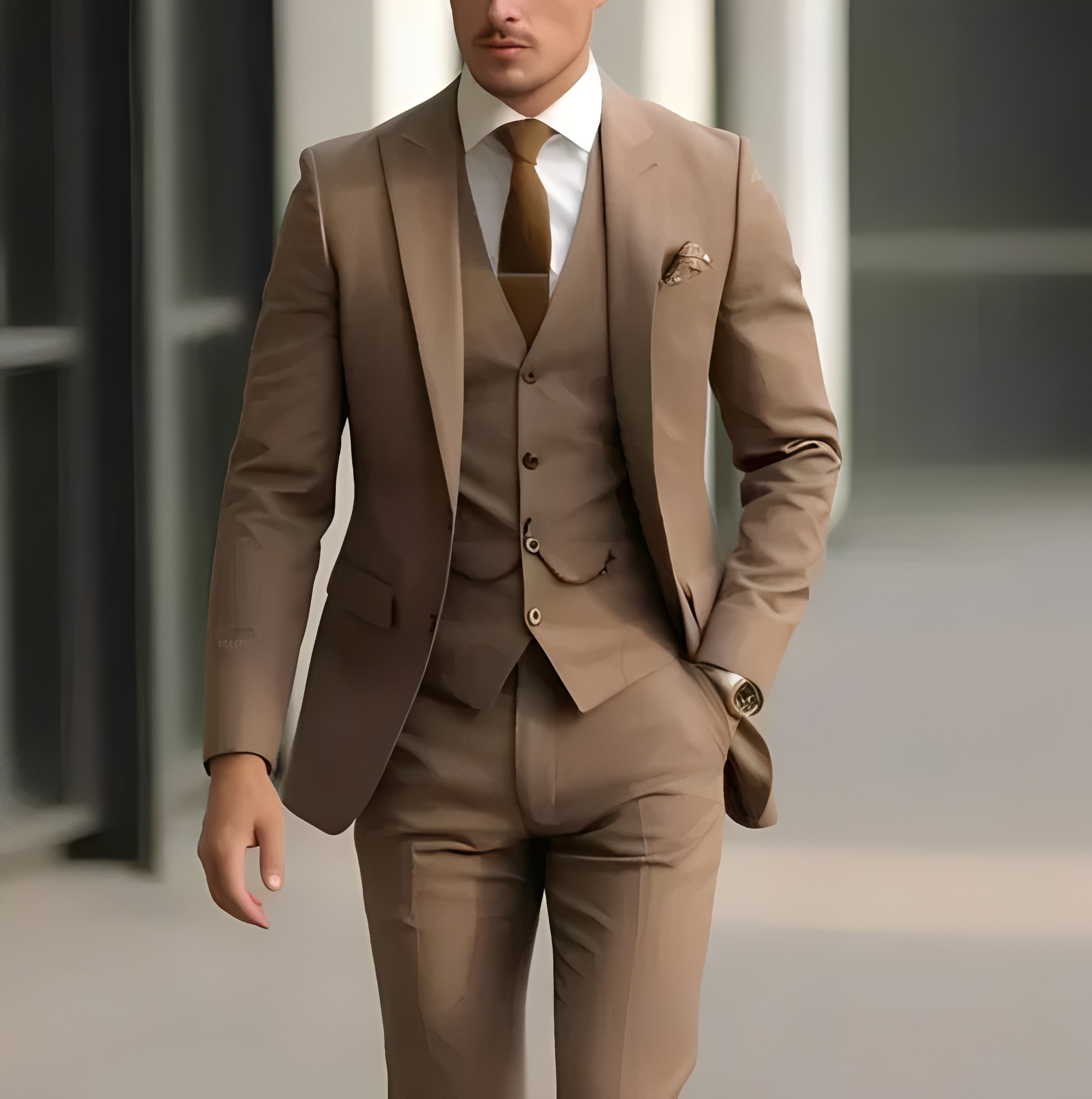 Abenner - Formelles dreiteiliges Slim-Fit-Outfit für Herren