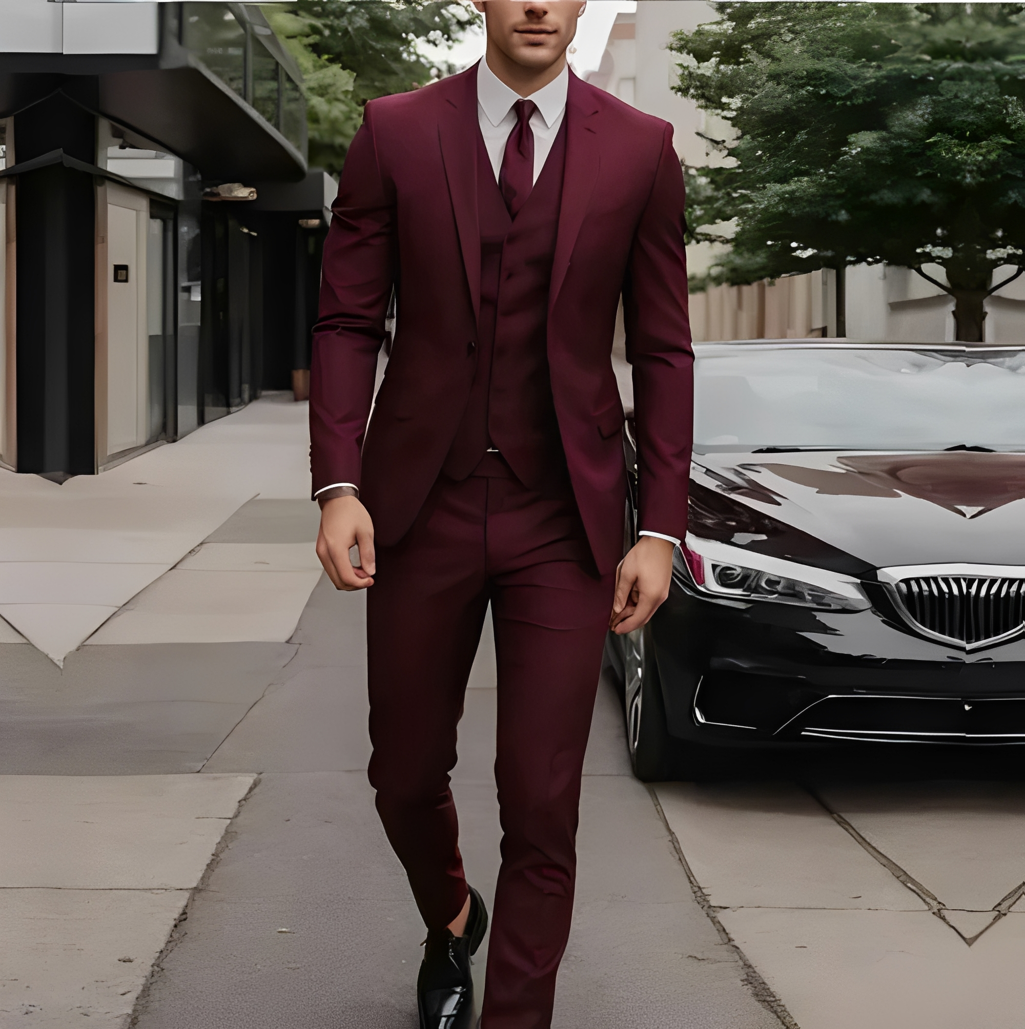 Abenner - Formelles dreiteiliges Slim-Fit-Outfit für Herren