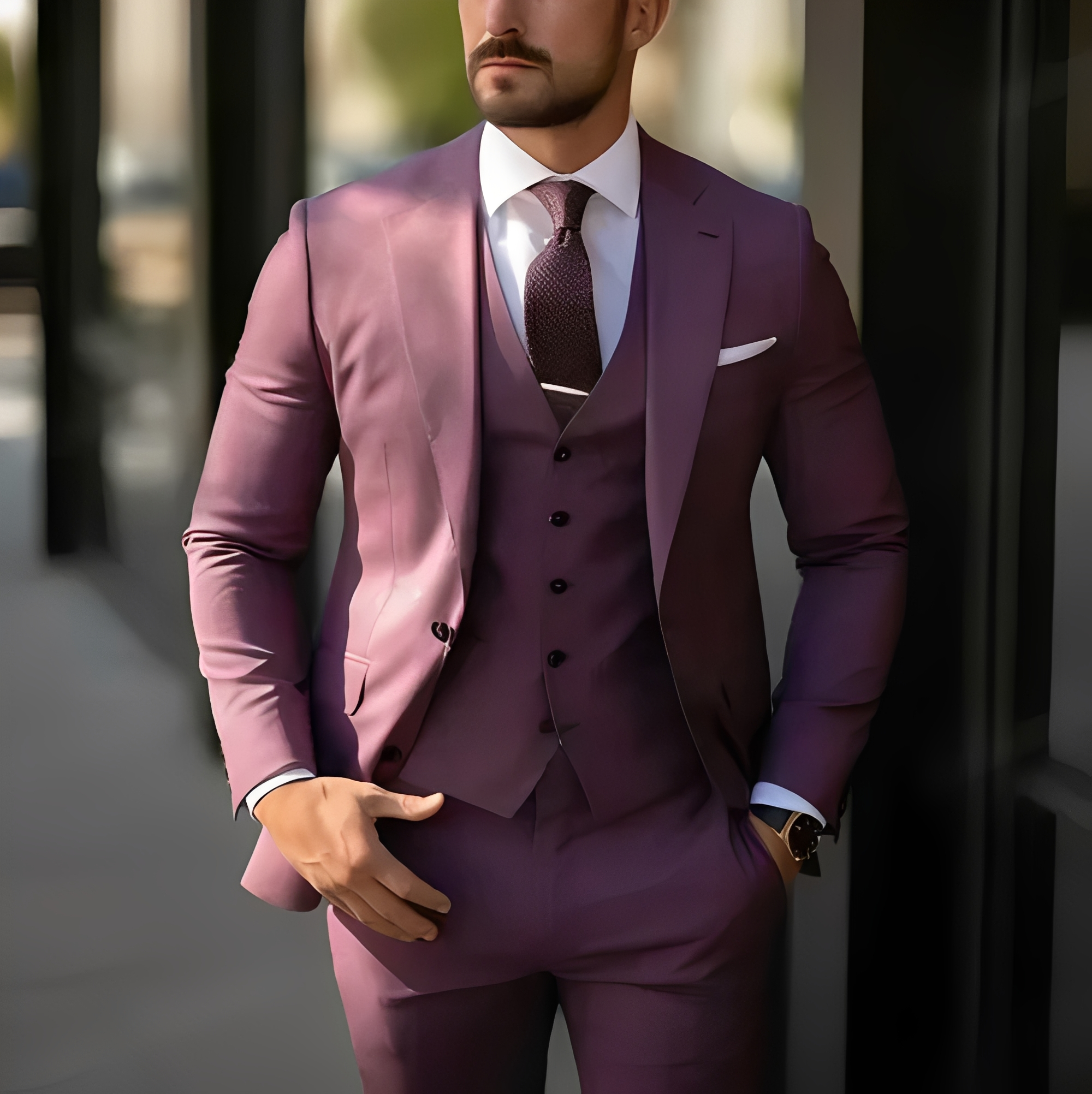 Abenner - Formelles dreiteiliges Slim-Fit-Outfit für Herren