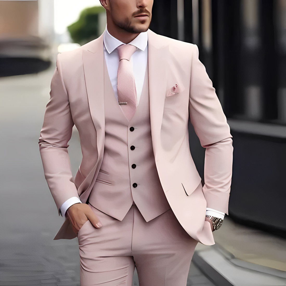 Abenner - Formelles dreiteiliges Slim-Fit-Outfit für Herren