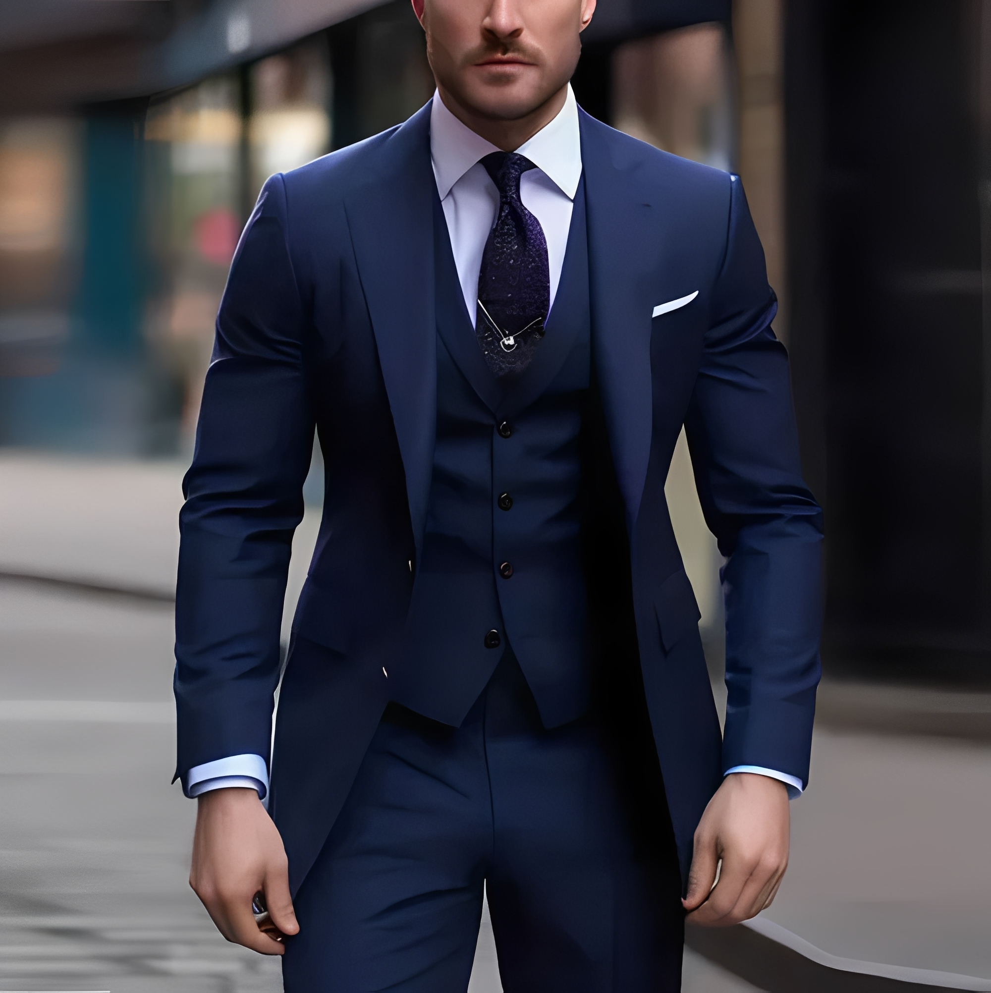 Abenner - Formelles dreiteiliges Slim-Fit-Outfit für Herren