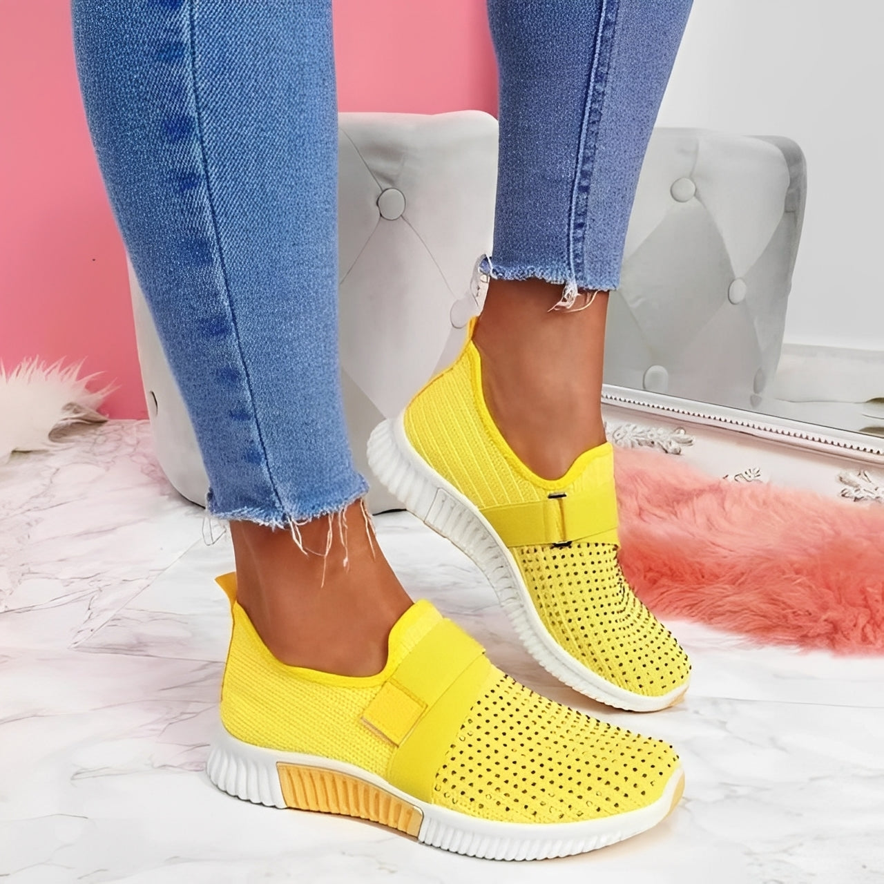 Christine - Elegante flache Damenschuhe mit Klettverschluss