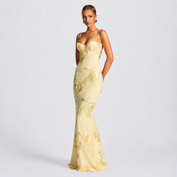 Norma - Elegantes florales Maxikleid