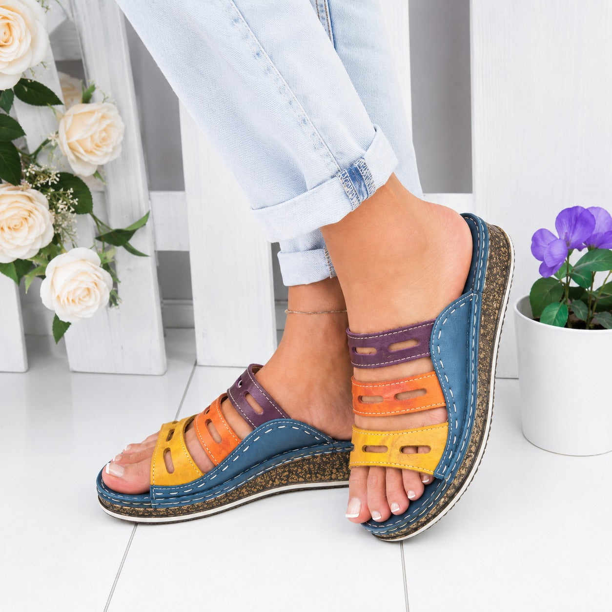 Christina - Farbige Freizeitsandalen