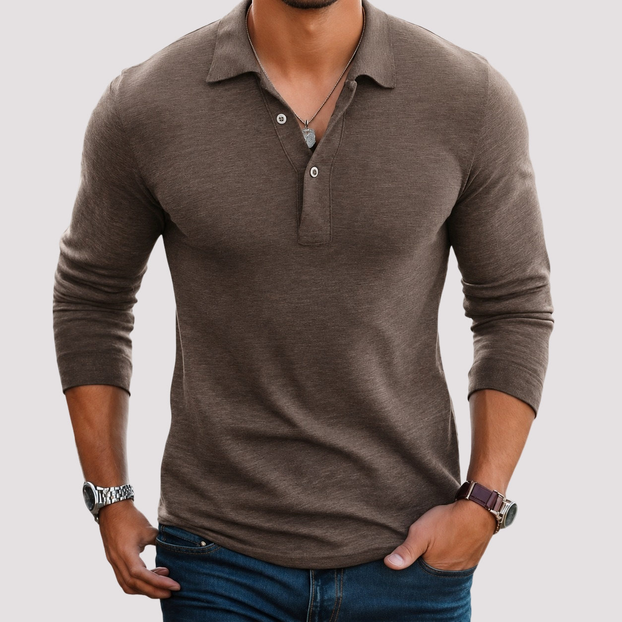 Jack - Bequemes Langarm-Poloshirt
