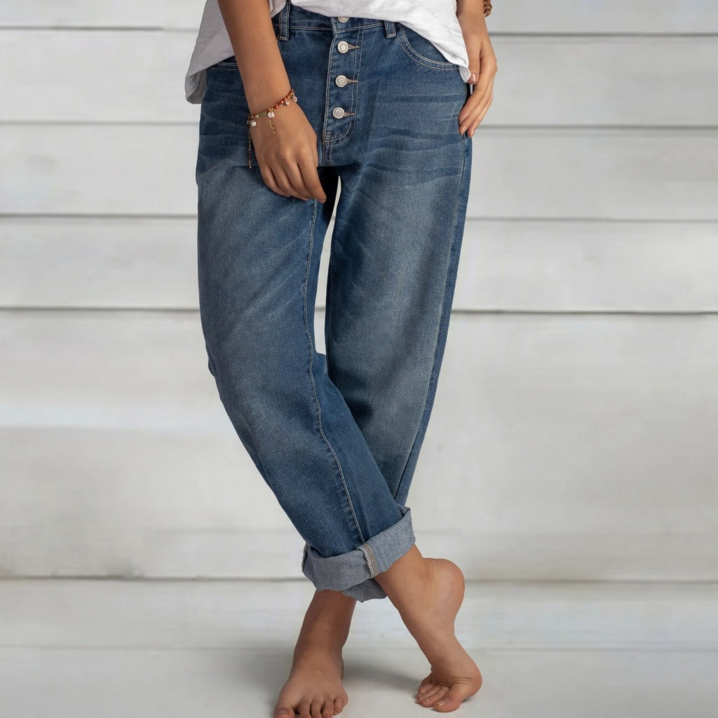 Kaden - Jeans mit hohem Bund und geradem Schnitt