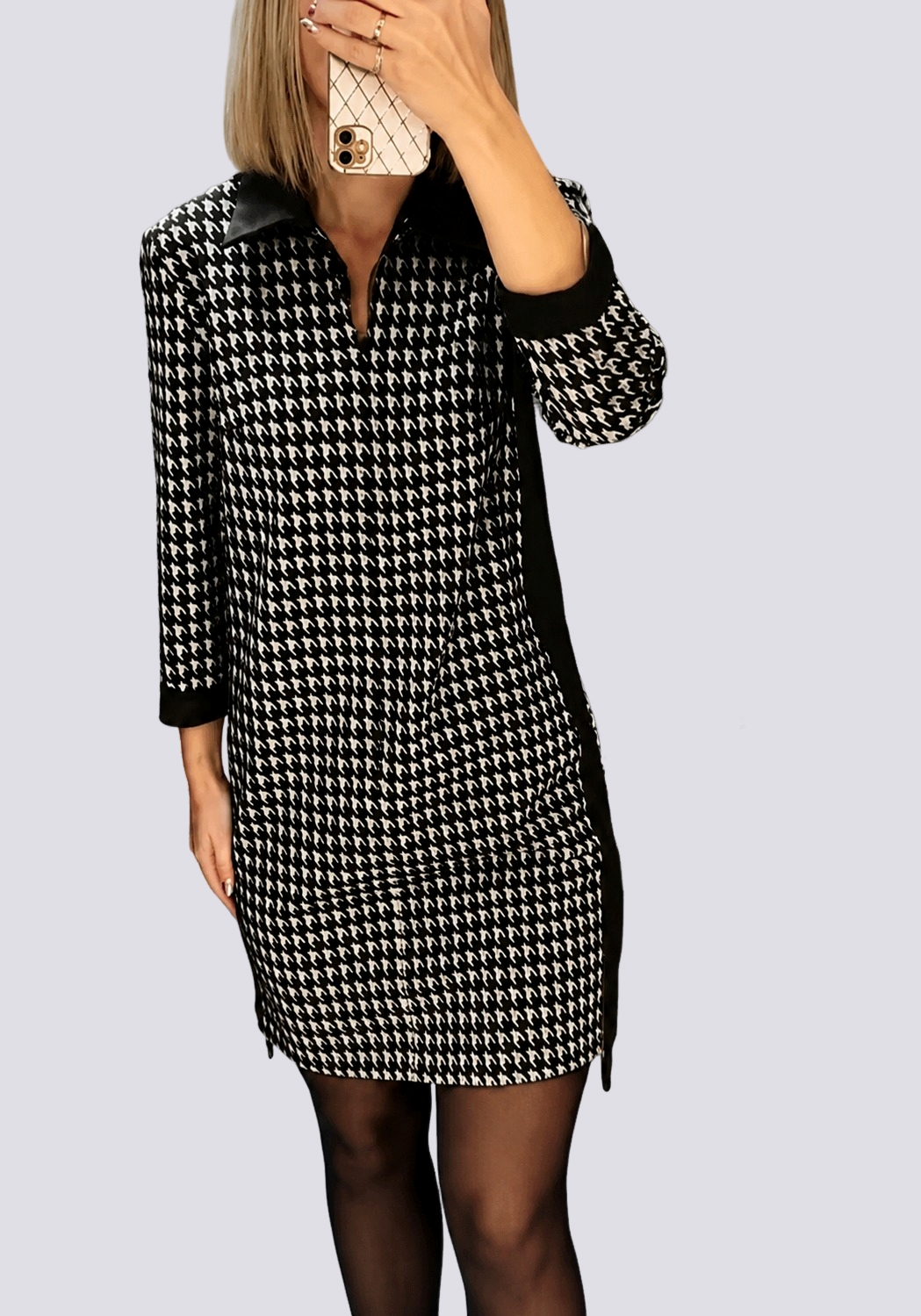 Saskia - Elegantes kurzes Kleid mit Kragen