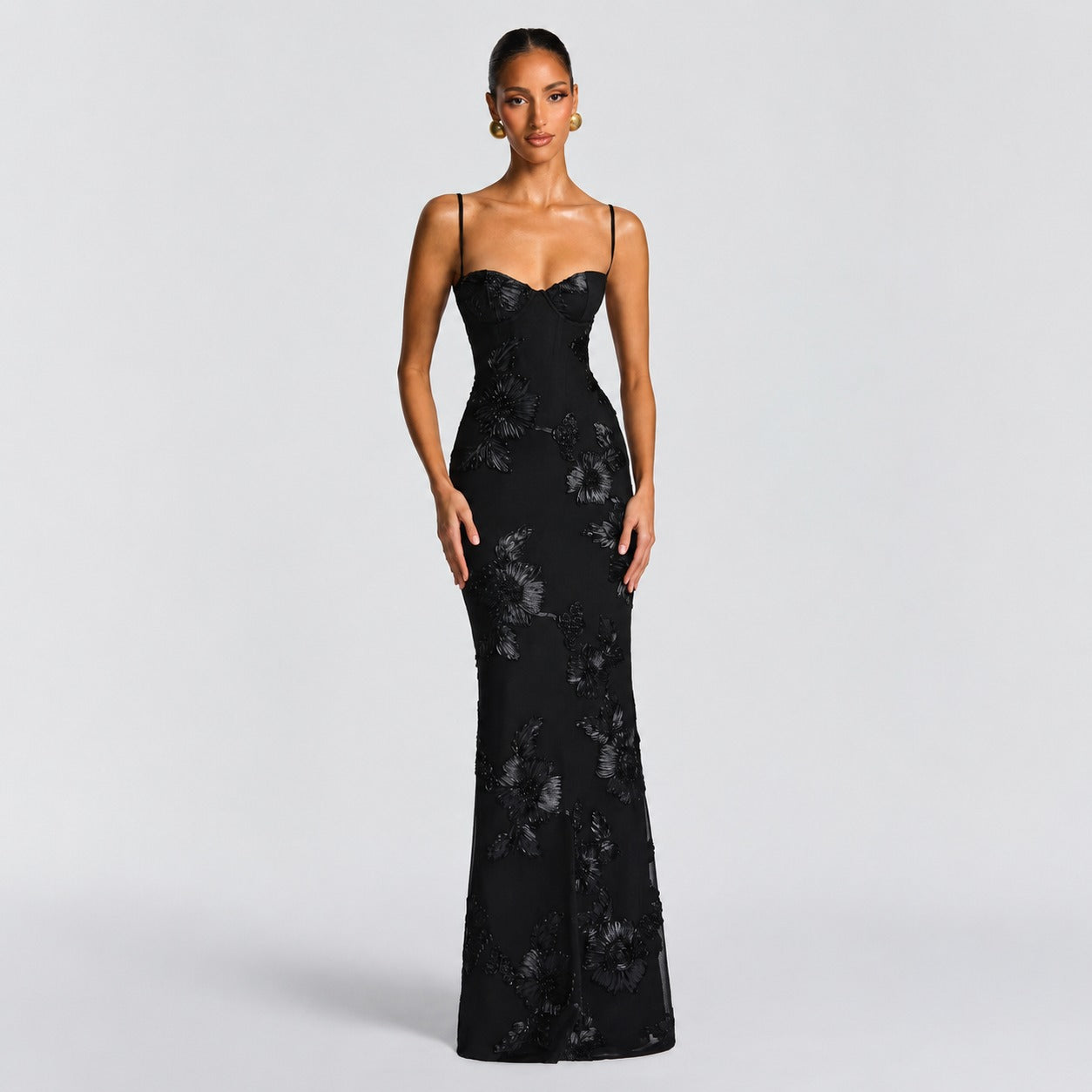 Norma - Elegantes florales Maxikleid