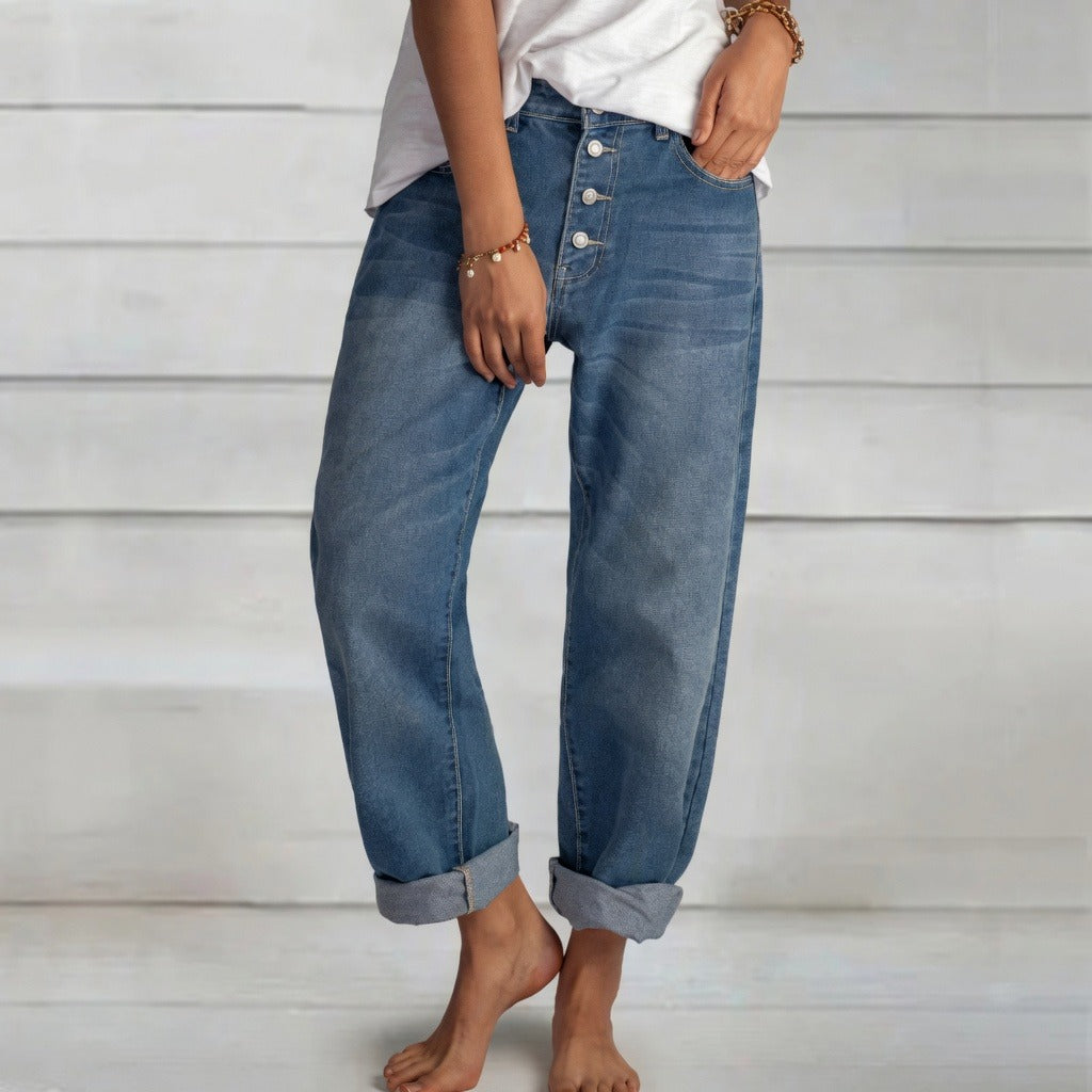 Kaden - Jeans mit hohem Bund und geradem Schnitt