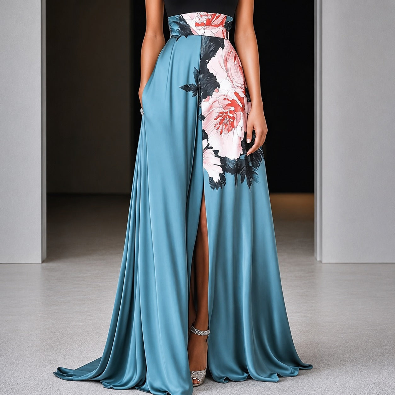 Annie - Ärmelloses florales Maxikleid